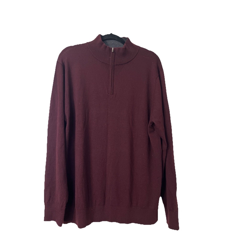 Tailorbyrd‎ Sweater Mens Sz XXL 100% Merino Wool 1/4 Zip Pullover Preppy Golfer